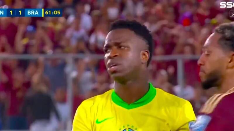 ¡Una pesadilla! Vinícius Júnior desperdicia de manera insólita este penal para Brasil en Venezuela