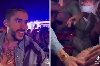 VIDEO| Bad Bunny protege a embarazada en Coachella y se hace viral ¡Qué tierno!