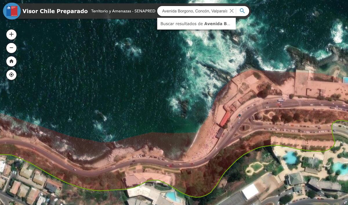 Sitio web de Senapred donde se puede obtener información sobre el riesgo en la zona en que vives.