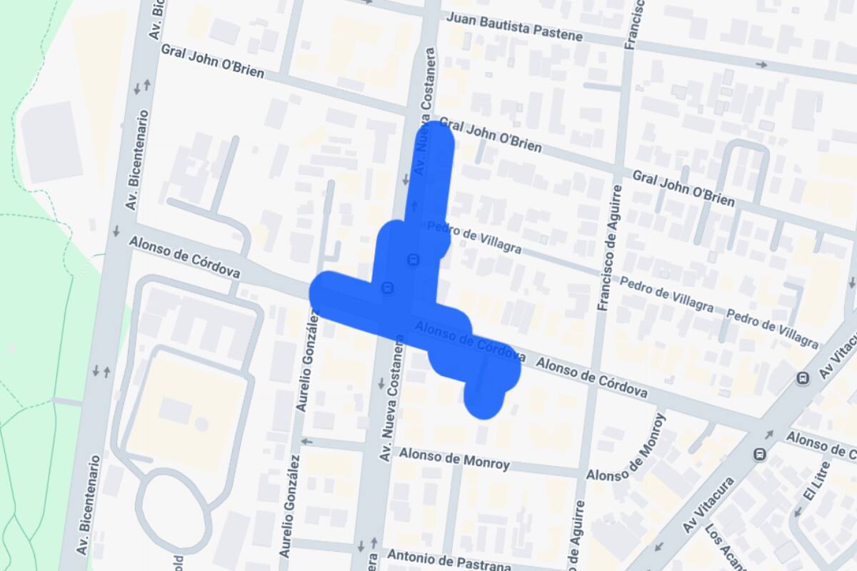 Sector afectado por el corte de luz.