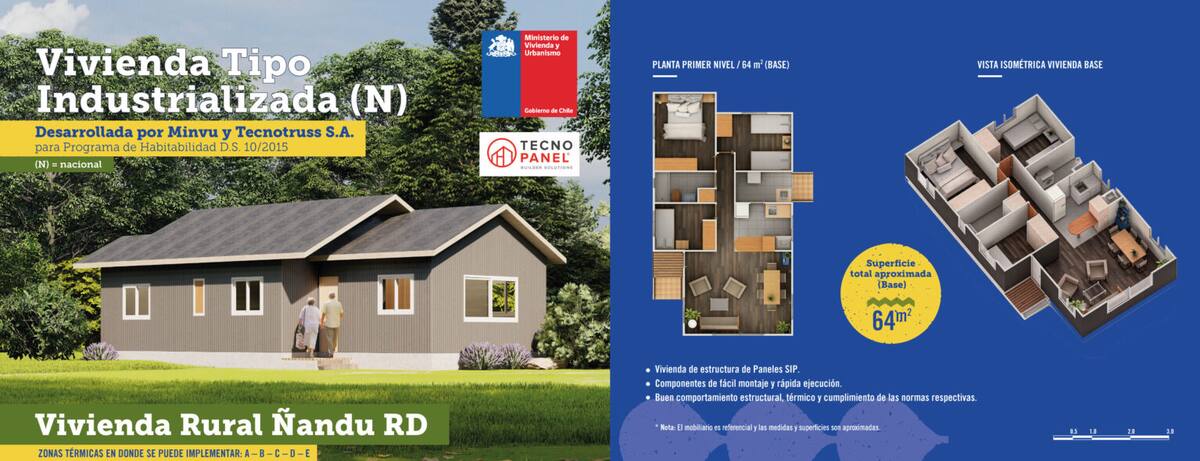 Esta casa mide 64 m2.