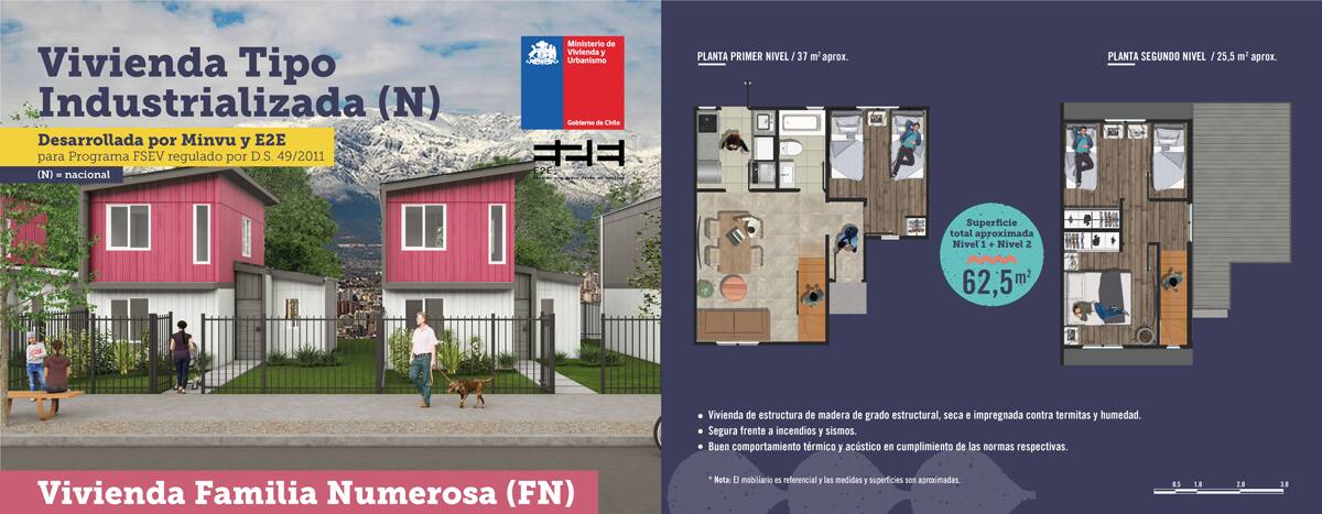 Este modelo tiene 3 habitaciones y un baño.
