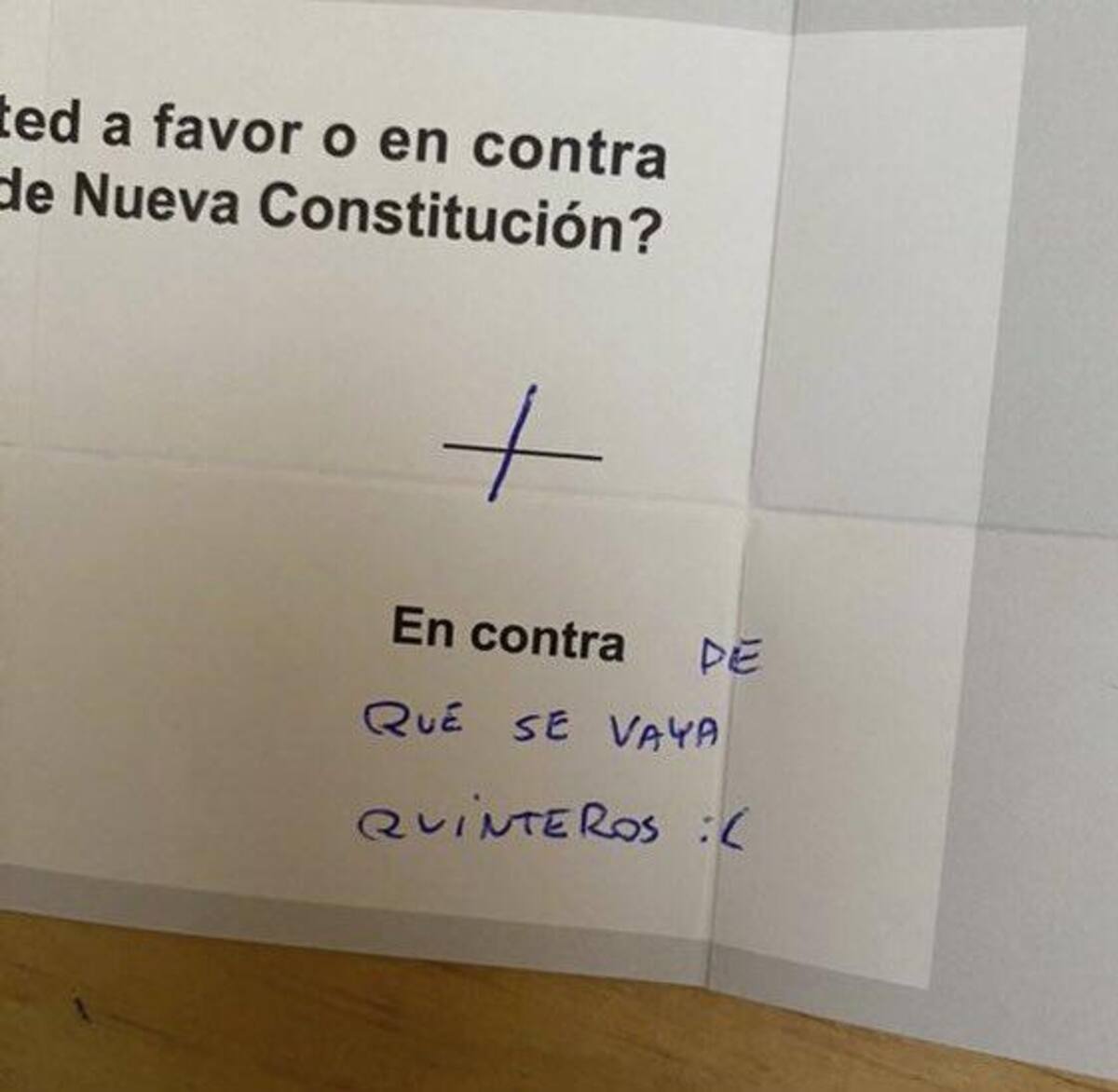 El voto que está dando la vuelta en redes sociales.