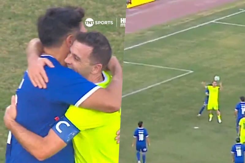 Y su gol en su despedida del fútbol. Foto: Captura TNT