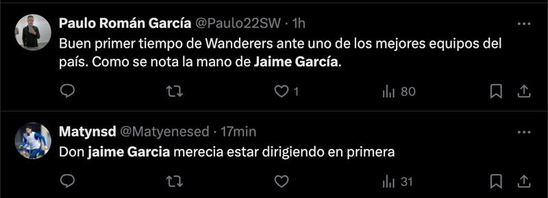 Hinchas alucinan con Jaime García tras el triunfo de Wanderers sobre la UC por Copa Chile.