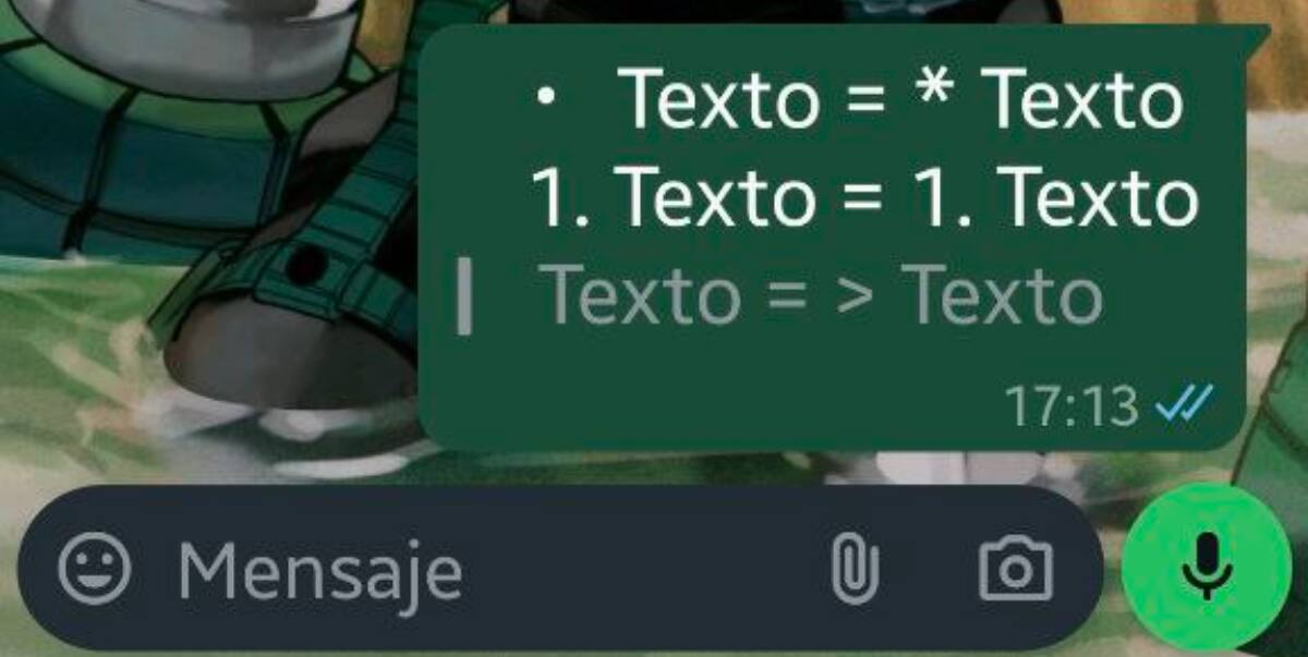Estos son algunos de los estilos que puedes utilizar en WhatsApp.