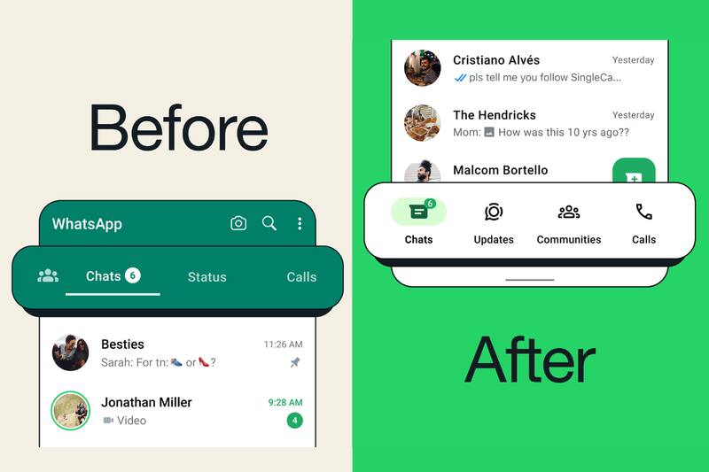 Este es el nuevo diseño de WhatsApp.