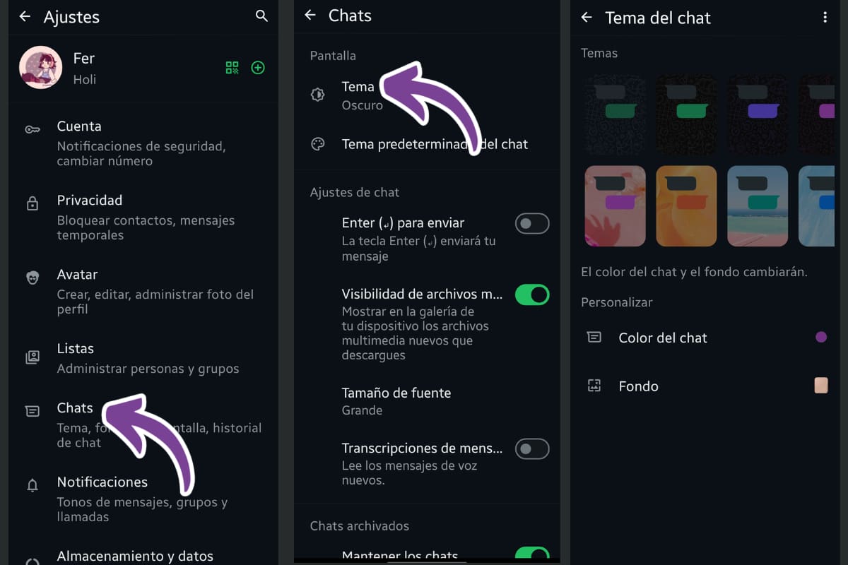 Sigue estos pasos para cambiar el tema.