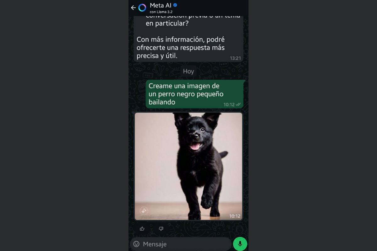 Solo bastará con pedirle a la IA que genere para ti una imagen.