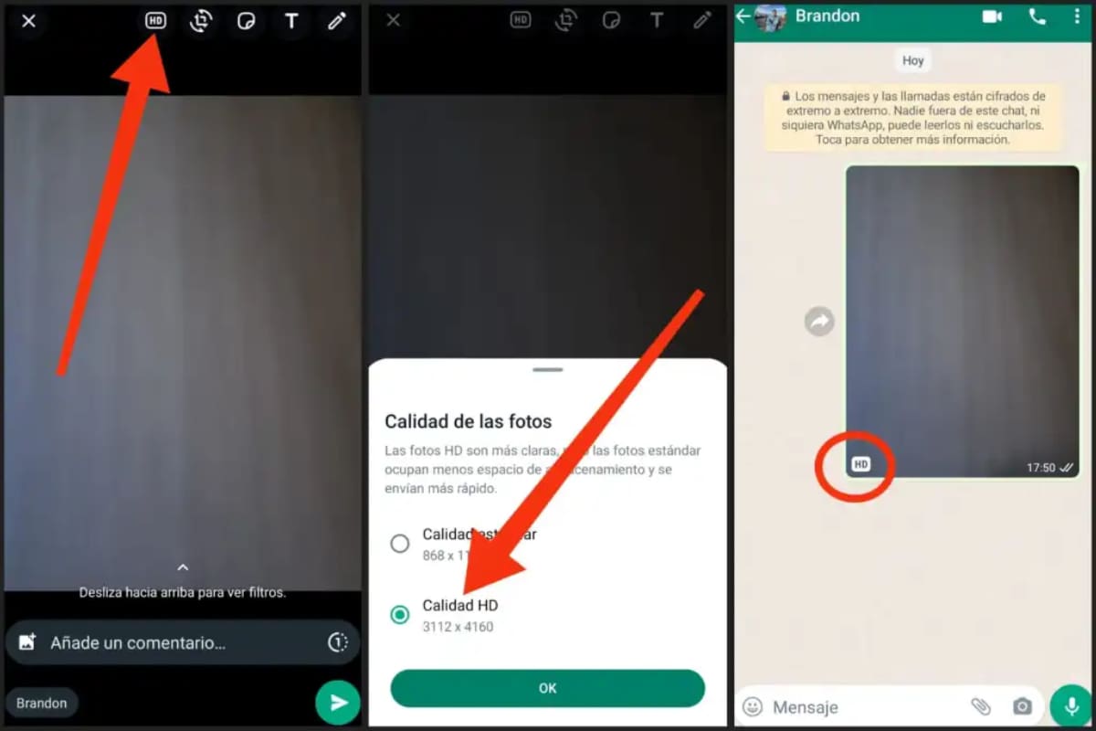 Así se pueden enviar fotos y videos en calidad HD.