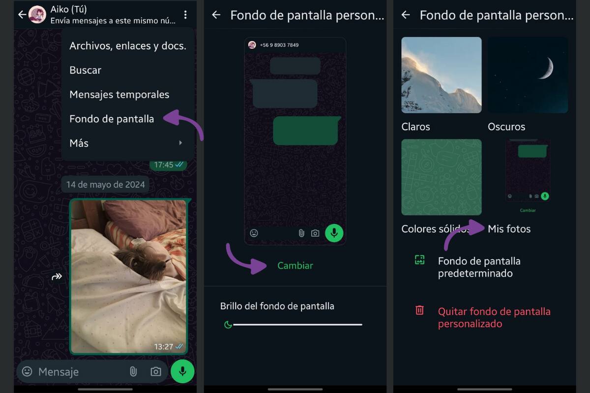Sigue estos pasos para cambiar tu fondo.