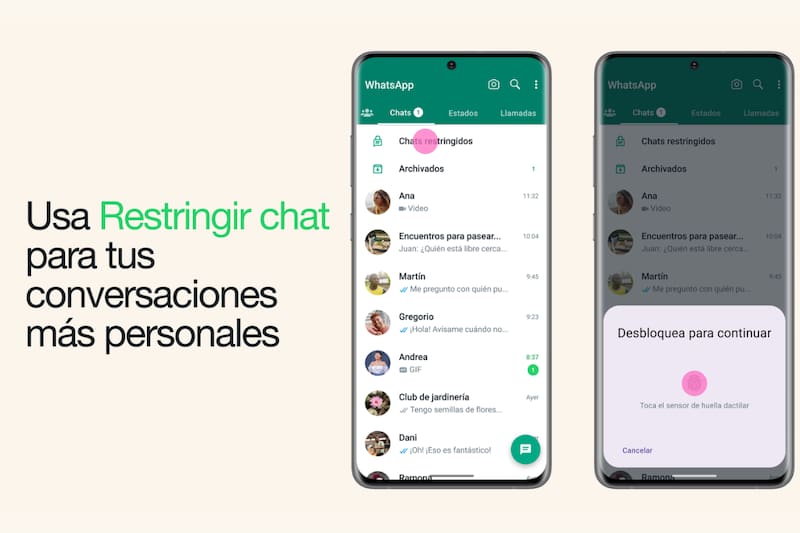 Solo tú podrás ver ciertos chats de WhatsApp gracias a la opción de restringir los chats.