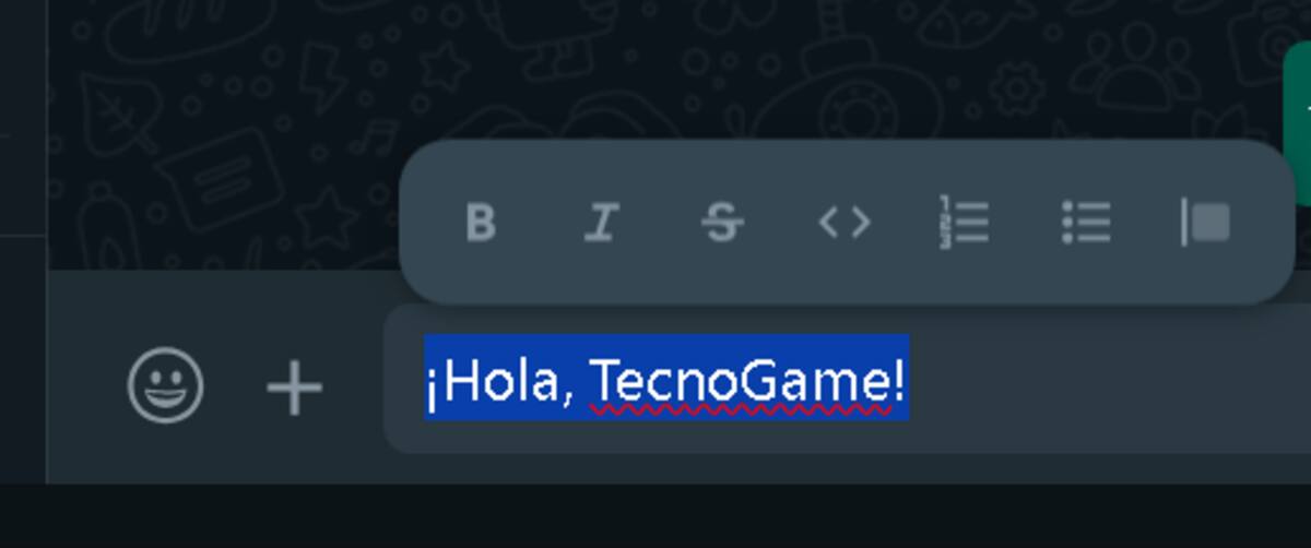 Las opciones directas que nos da la versión Web para mandar textos.