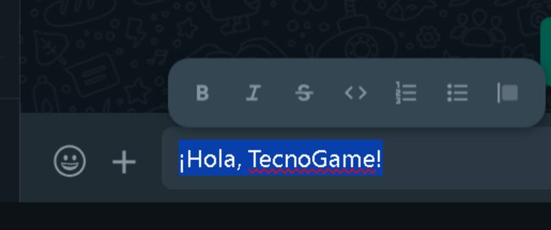Las opciones directas que nos da la versión Web para mandar textos.