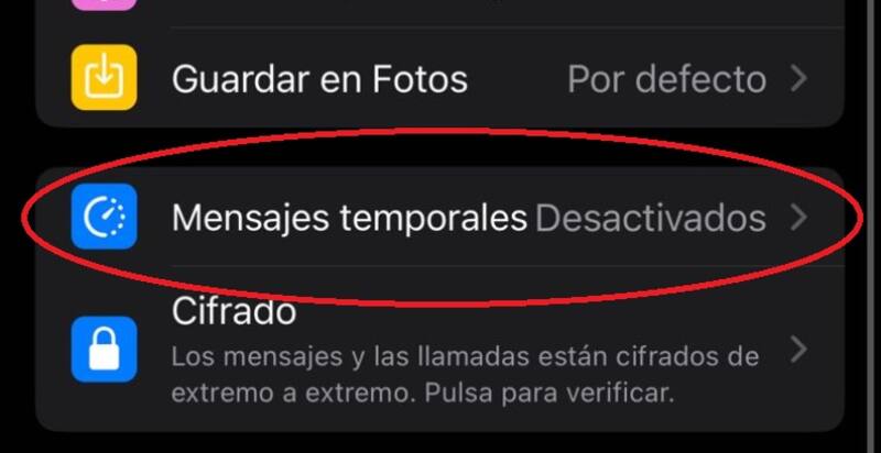 Acá tienes que seleccionar para temporalizar los mensajes. Créditos: En La Hora