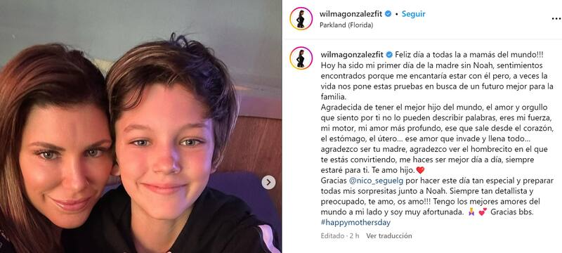 Wilma González en sus redes sociales / Créditos: Instagram