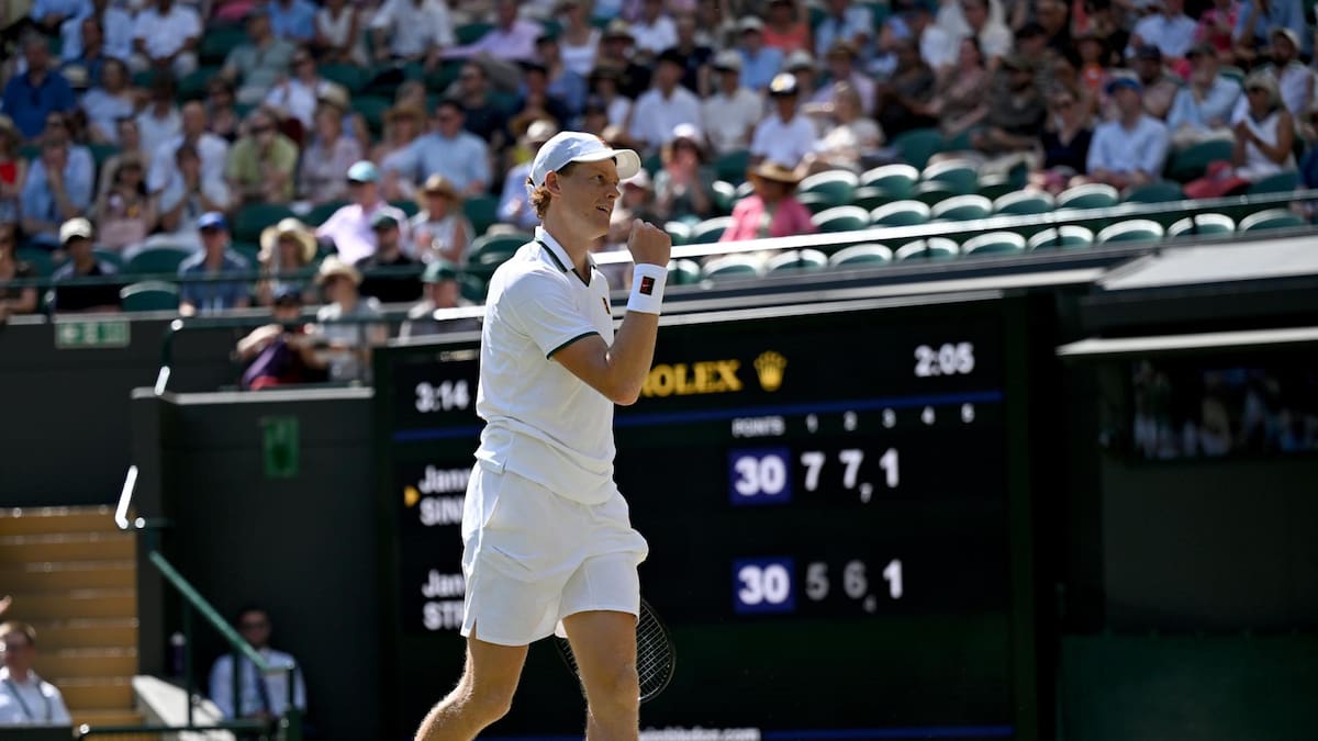 Un trámite: Jannik Sinner gana en sets corridos y se instala en semifinales de Wimbledon