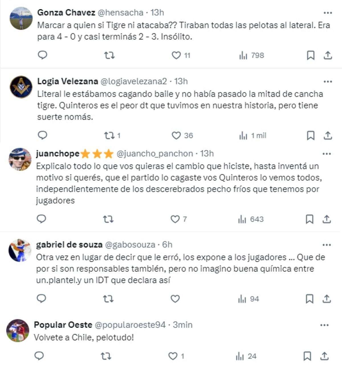 se llenó de mensajes contra Gustavo Quinteros