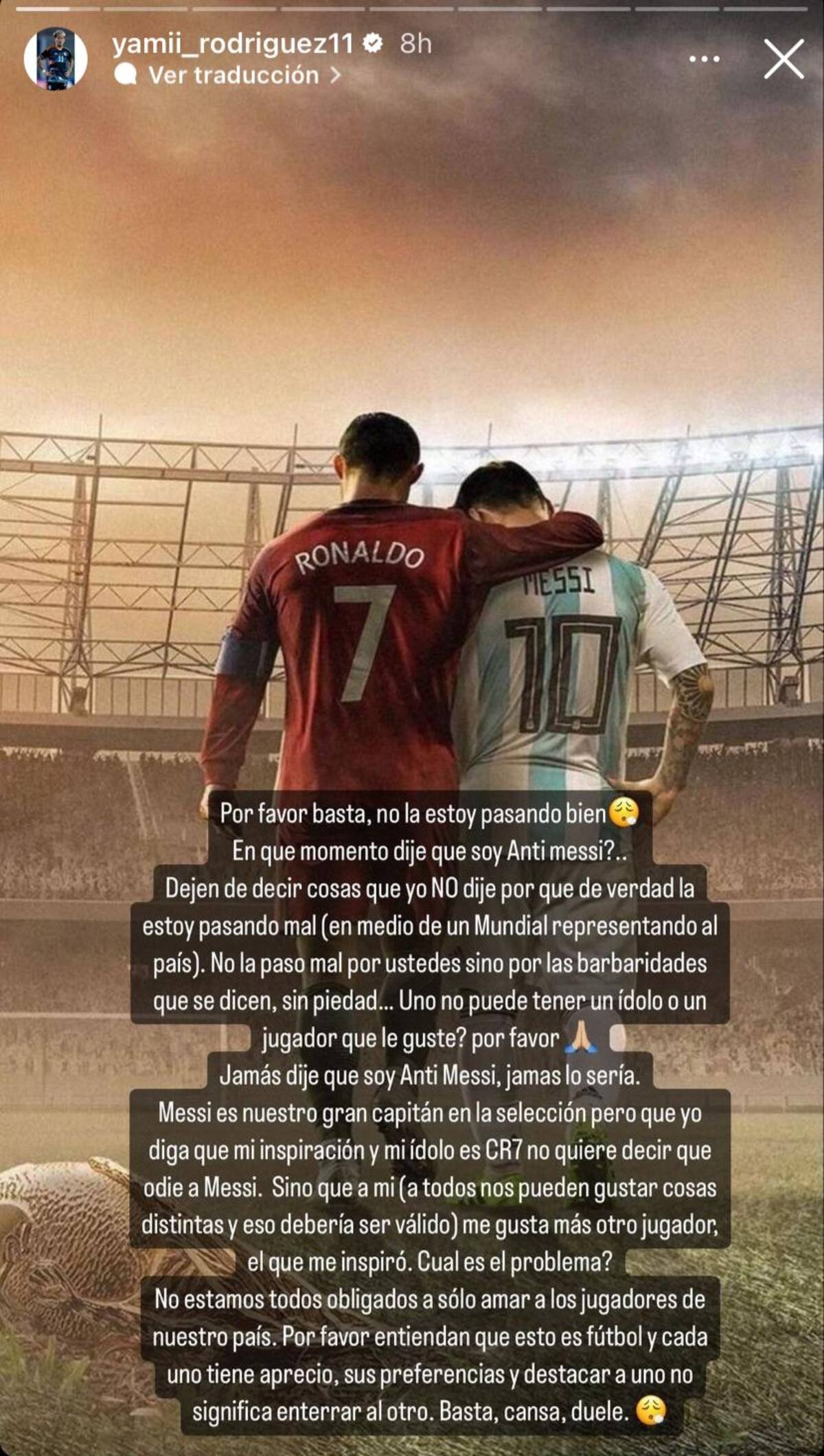 El mensaje de Yamila Rodríguez en sus historias de Instagram