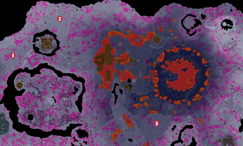 Mapa ubicaciones Anuronte, Anuronte Oscuro y Anuronte Albo.
