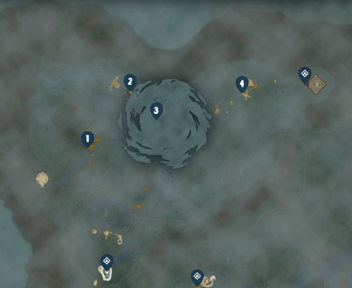 Estas son las ubicaciones de los Santuarios en el cielo de Hebra en Zelda: Tears of the Kingdom. Créditos: Tecno Game - IGN - Nintendo.