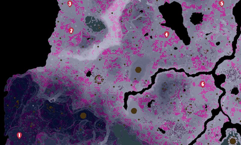 Mapa ubicaciones Anuronte, Anuronte Oscuro y Anuronte Albo.