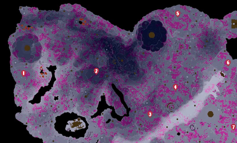 Mapa ubicaciones Anuronte, Anuronte Oscuro y Anuronte Albo.