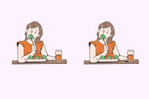 Test Visual: ¿Dónde están las 4 diferencias entre las mujeres comiendo?