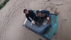 VIDEO | Dramático rescate en helicóptero de dos personas y un perrito en Talagante