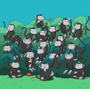 Reto visual: Encuentra al oso entre los monos